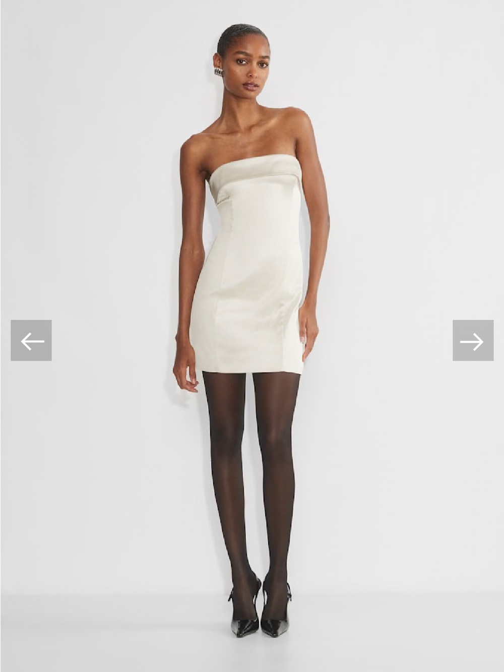 Aritzia Strapless Cream Mini Dress